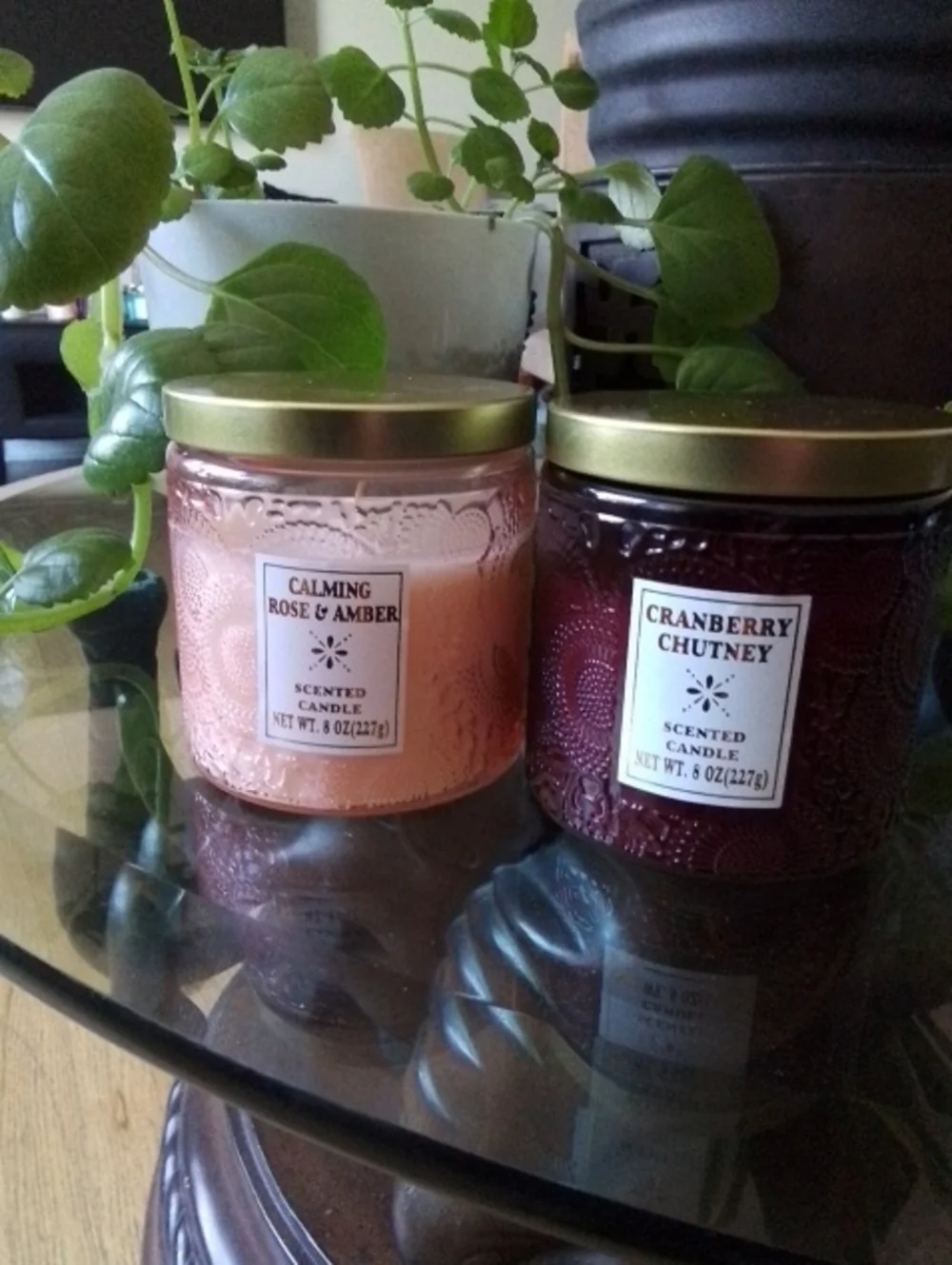Calming Rose & Amber Scented Candle - Pink